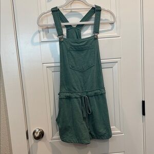 Wallflower Green Women's Short Overalls